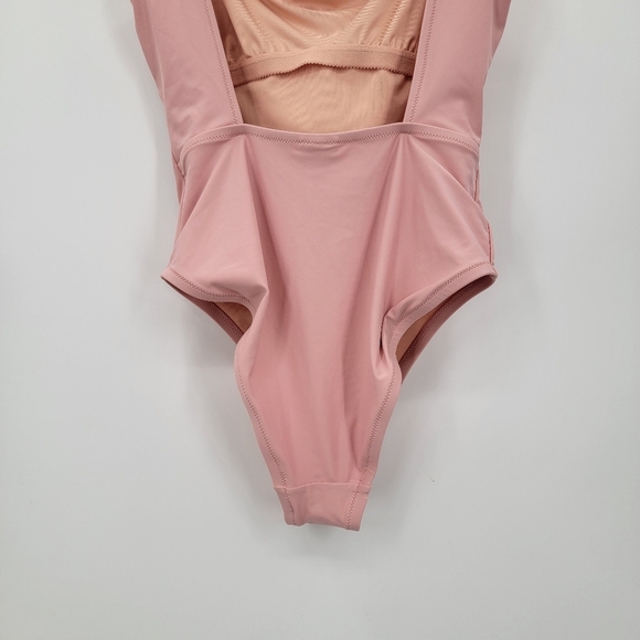 Madewell New One Piece Petal Pink Swimsuit Women's Small Square Back Minimalist - Picture 14 of 16